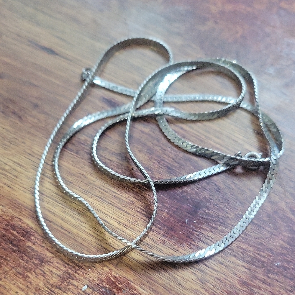 30" Long  Silver Chain Necklace
